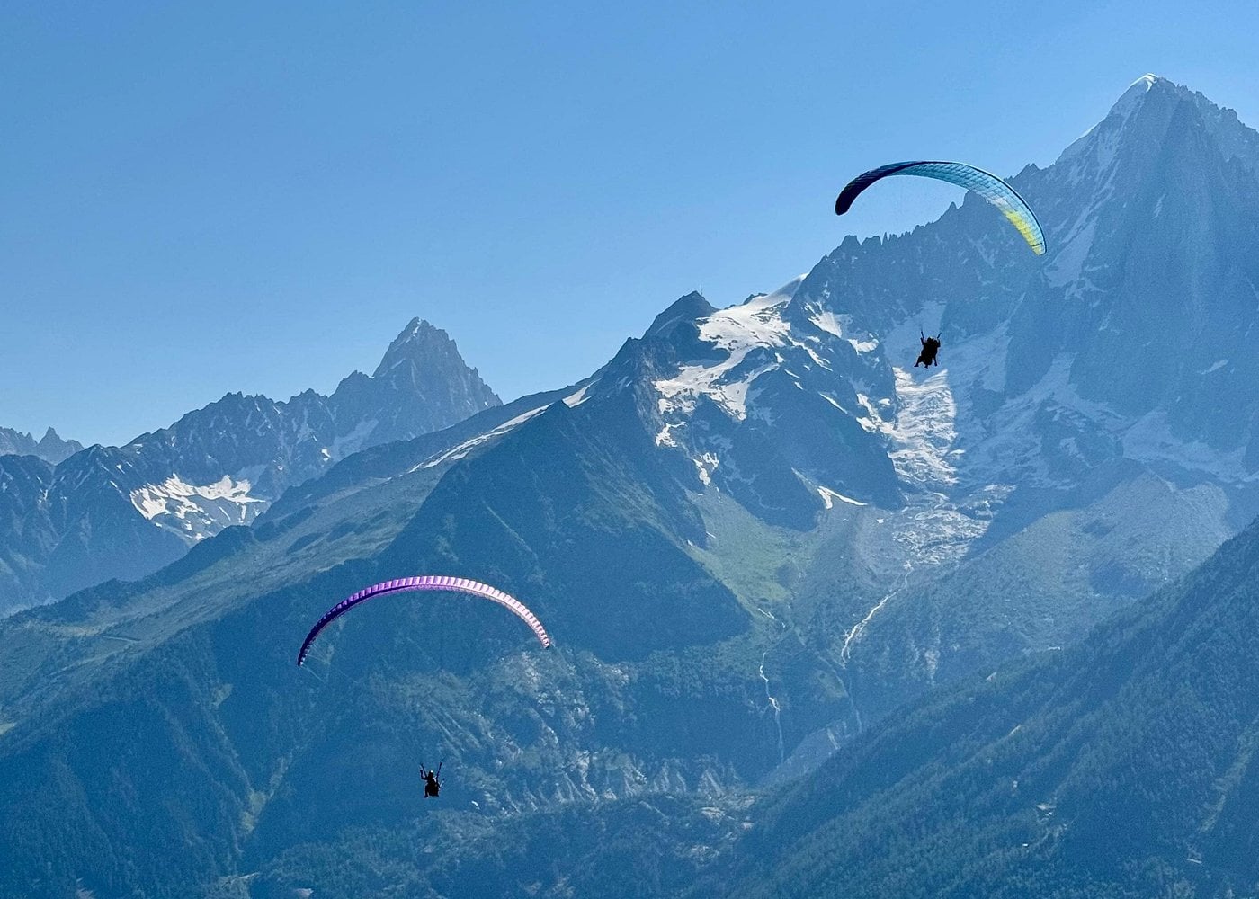 Vol en parapente face au Mont-Blanc - vue 2