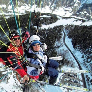 Vol en parapente à Skis à Pra-Loup Vol en parapente à Skis à Pra-Loup